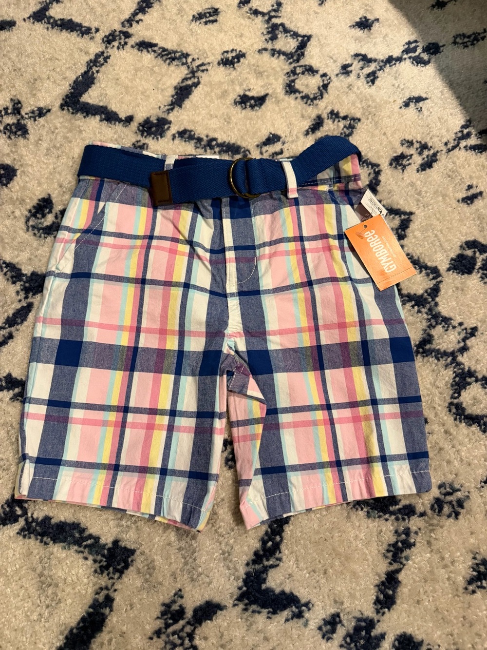 NWT, Gymboree 5T Plaid Shorts with Belt